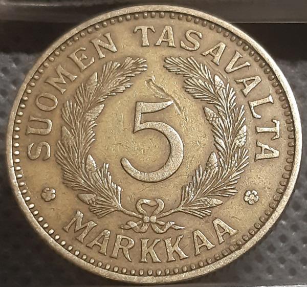 Suomija 5 Markės 1931 KM#31 (1339)